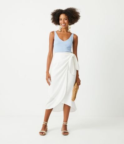 Blusa Musculosa en Punto Acanalado con Escote V 2