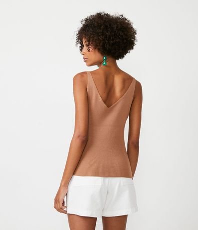 Blusa Musculosa en Tejido de Punto Acanelada 3