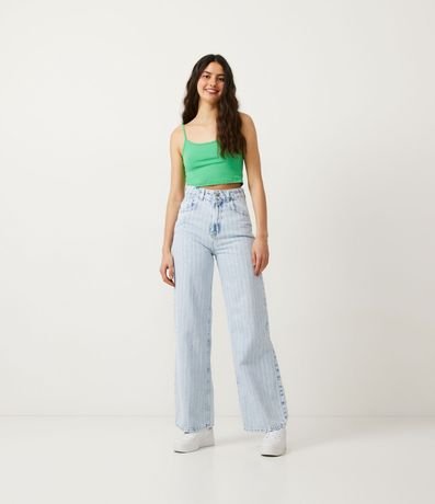 Blusa Musculosa Cropped en Algodón con Breteles Finos 2