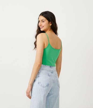 Blusa Musculosa Cropped en Algodón con Breteles Finos 3
