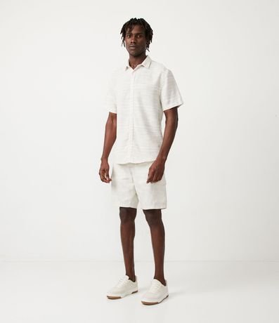 Camisa Comfort en Algodón Texturizado con Rayas 2