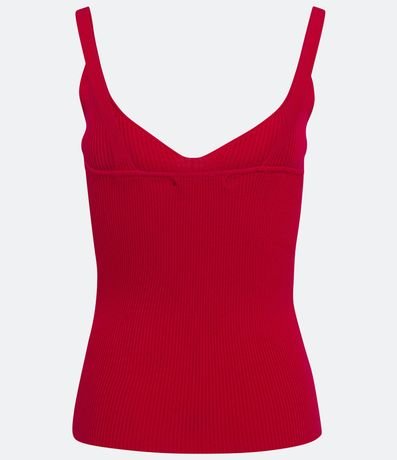 Blusa Musculosa de Punto Acanalado con Escote V 6