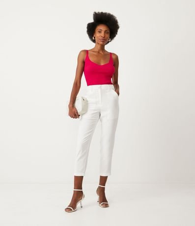 Blusa Musculosa de Punto Acanalado con Escote V 2