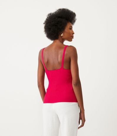 Blusa Musculosa de Punto Acanalado con Escote V 3