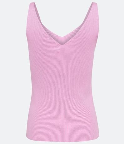 Blusa Musculosa en Punto Acanalado con Escote V 6