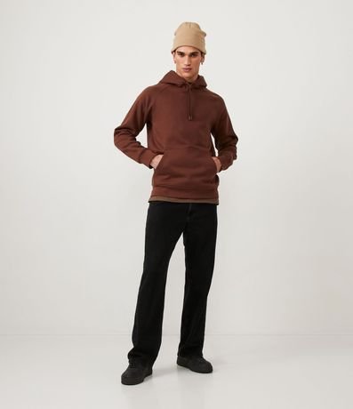 Buzo Cerrado en Algodón con Bolsillo Canguro y Capucha 2