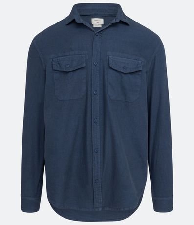 Camisa en Sarga con Bolsillo 7