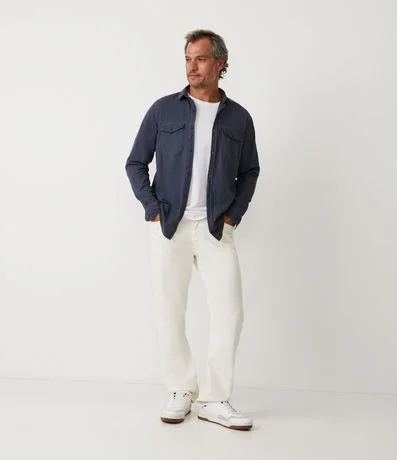 Camisa en Sarga con Bolsillo 2