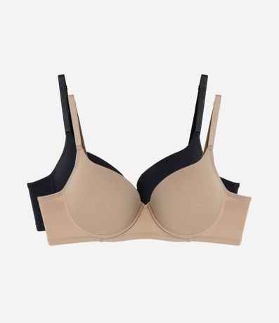 Kit 02 Soutien Base en Microfibra con Copa y Aro