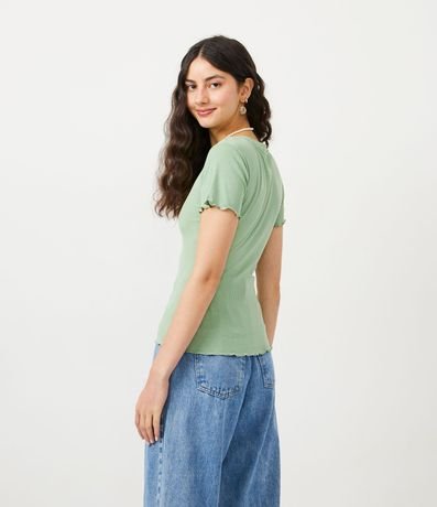 Blusa Básica en Ribana con Volados en la Barra 3