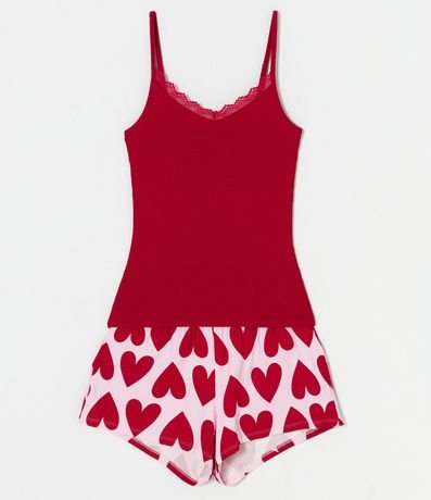 Pijama Short Doll en Algodón con Estampado Corazón 5