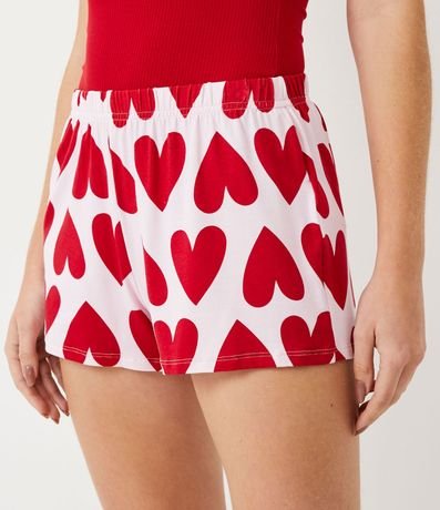 Pijama Short Doll en Algodón con Estampado Corazón 4