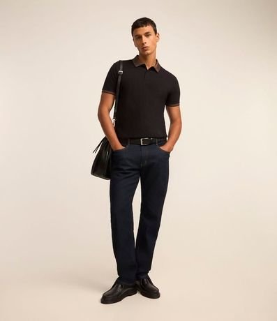 Polo Manga Corta con Cuello Jacquard 2