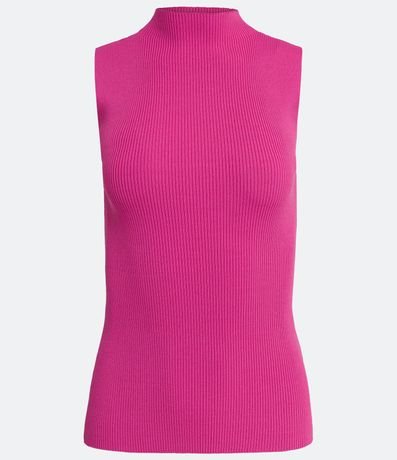 Blusa Musculosa Básica de Punto con Cuello Alto 6