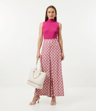 Blusa Musculosa Básica de Punto con Cuello Alto 3
