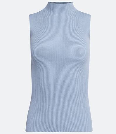 Blusa Musculosa Básica de Punto con Cuello Alto 6