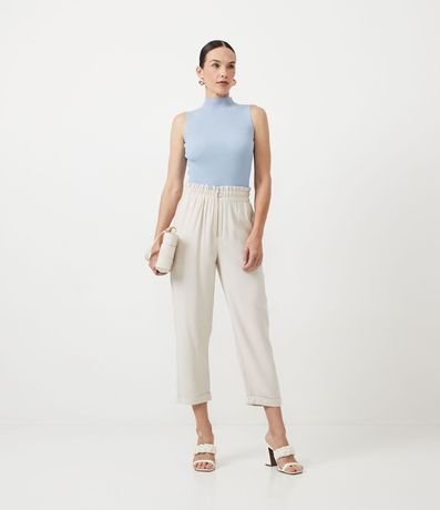 Blusa Musculosa Básica de Punto con Cuello Alto 2
