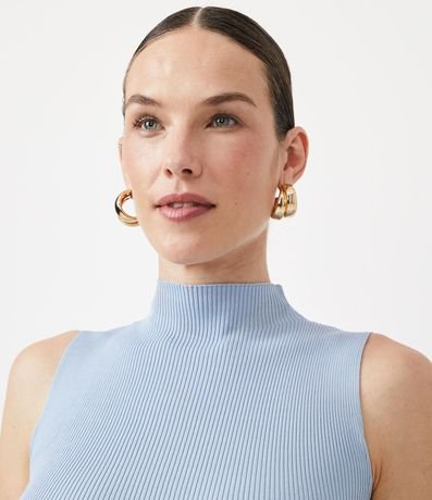 Blusa Musculosa Básica de Punto con Cuello Alto 4