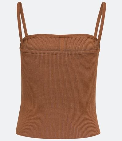 Blusa Musculosa de Punto Acanalado con Dobladillo Ondulado 6