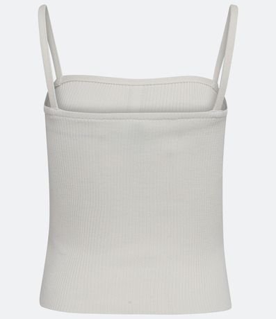 Blusa Musculosa de Punto Acanalado con Dobladillo Ondulado 6