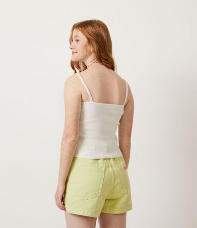 Blusa Musculosa de Punto Acanalado con Dobladillo Ondulado 3