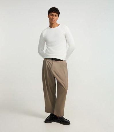 Remera Slim en Algodón con Textura Acanalada 2