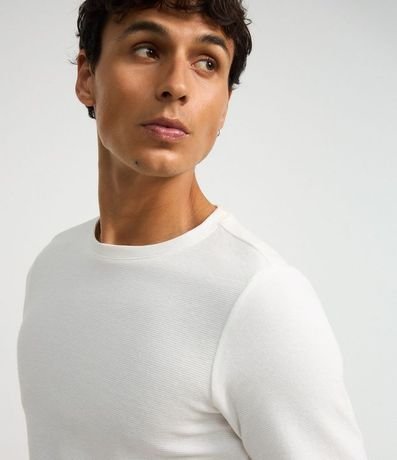 Remera Slim en Algodón con Textura Acanalada 4