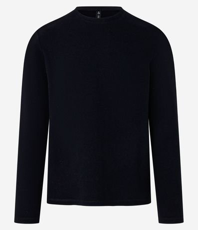 Remera Slim en Algodón con Textura Acanalada