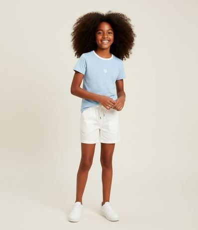 Bermuda Infantil en Sarga con Lazo - Talle 5 a 14 años