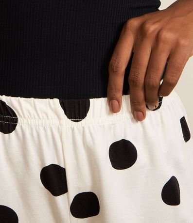 Pijama Short Doll en Ribana con Encaje y Estampado de Lunares 2