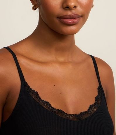 Pijama Short Doll en Ribana con Encaje y Estampado de Lunares 3