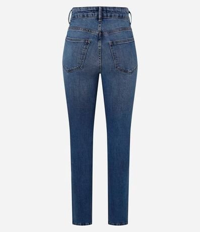 Pantalón Recto Jean con Cintura Média y Bolsillos 8