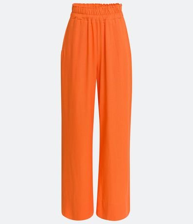 Pantalón Wide Leg en Viscolino con Cintura Elástica y Bolsillos 6