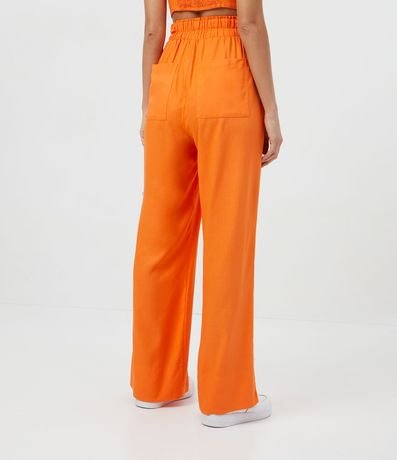 Pantalón Wide Leg en Viscolino con Cintura Elástica y Bolsillos 3
