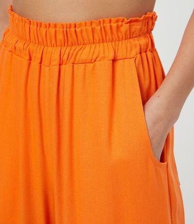 Pantalón Wide Leg en Viscolino con Cintura Elástica y Bolsillos 4