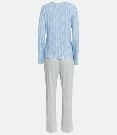 Pijama Largo en Viscolycra con Estampado de Cadenas 6