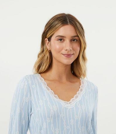 Pijama Largo en Viscolycra con Estampado de Cadenas 3