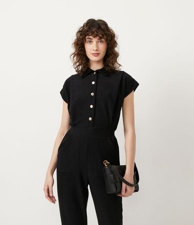 Mono en Algodón con Abotonado Frontal y Cuello Camisero 3