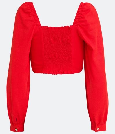 Blusa Cropped en Lino con lazo Frontal 8
