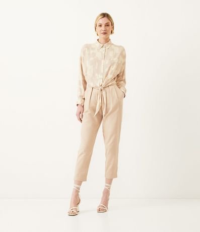 Camisa en Crepé con lazo Frontal y Estampado Geométrica 2