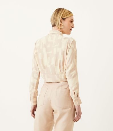 Camisa en Crepé con lazo Frontal y Estampado Geométrica 3