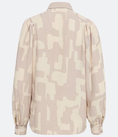 Camisa en Crepé con Manga Abullonada y Estampado Abstracto 7
