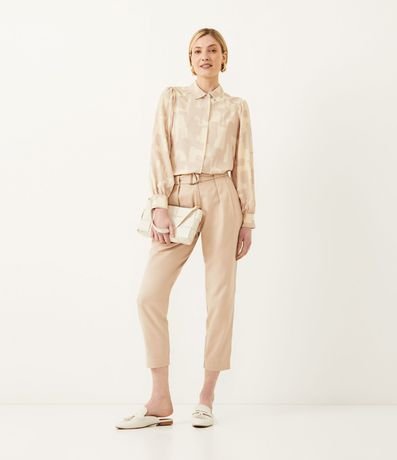 Camisa en Crepé con Manga Abullonada y Estampado Abstracto 2