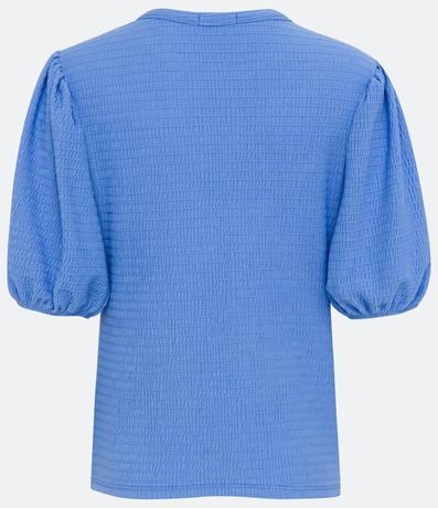 Blusa Texturizada con Cuello redondo y Manga Abullonada 6