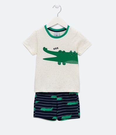 Pijama Corto Infantil con Estampado de Caimán - Talle 1 a 4 años 1