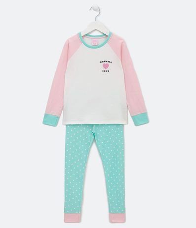 Pijama Largo Infantil con Estampado de Corazón - Talle 5 a 14 años 1