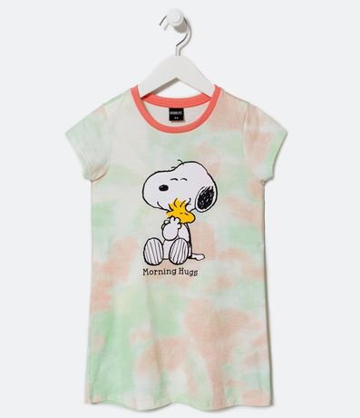 Camisón Infantil Tie Dye con Estampado Snoopy y Woodstock - Talle 5 a 14 años 1