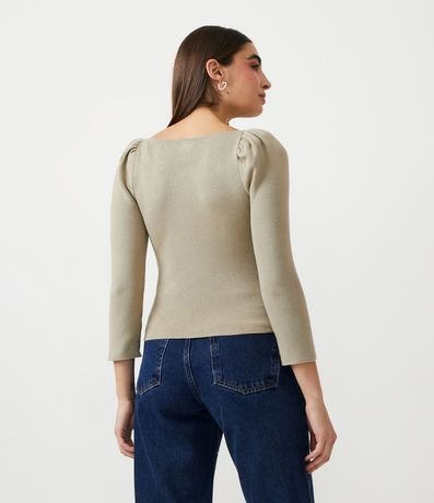 Blusa de Punto con Escote Corazón y Hombreras 3