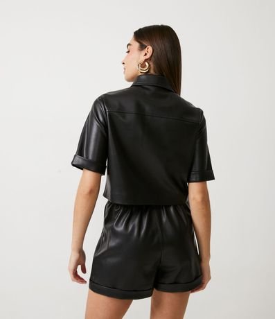 Camisa en Material Sintético con Botones de Corazón 3