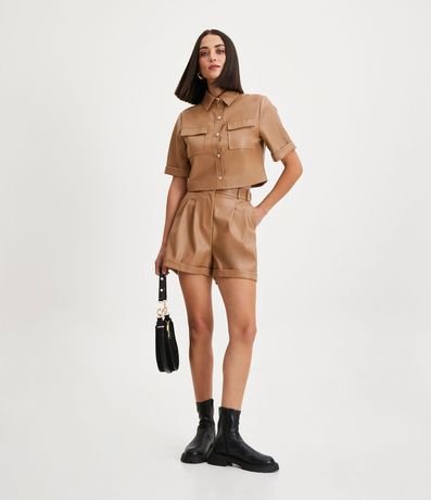 Camisa en Material Sintético con Botones de Corazón 2